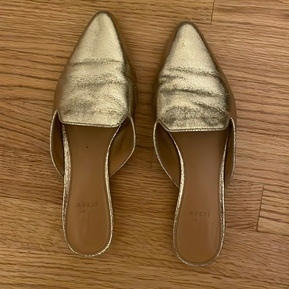 Gold j crew mules- good condition